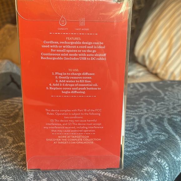 Opalhouse Cordless Ultrasonic Oil Diffuser Cactus Aromatherapy .84 - Picture 2 of 3